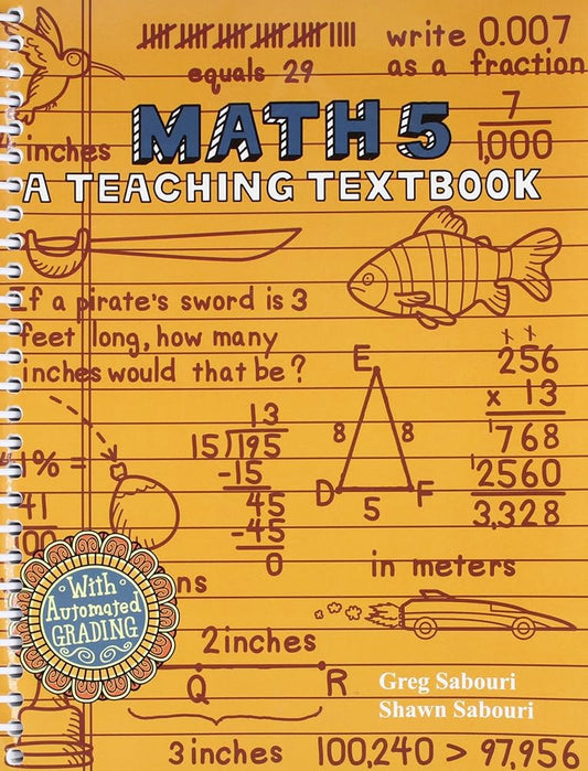 Math 5 a Teaching Textbook and Workbook/ Answer Key cover image