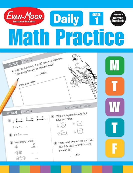 Evan-Moor Daily Math Practice, Grade 1 cover image