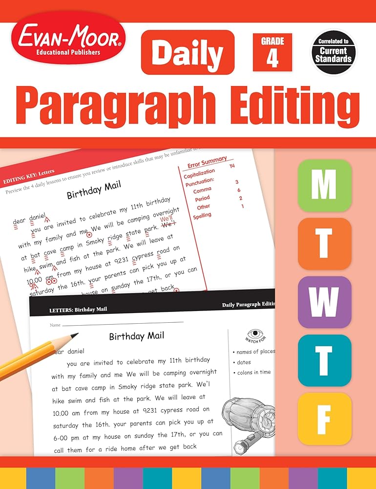 Evan-Moor Daily Paragraph Editing, Grade 4 Teacher Edition cover image