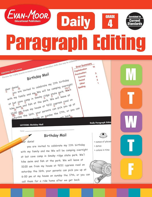 Evan-Moor Daily Paragraph Editing, Grade 4 Teacher Edition cover image