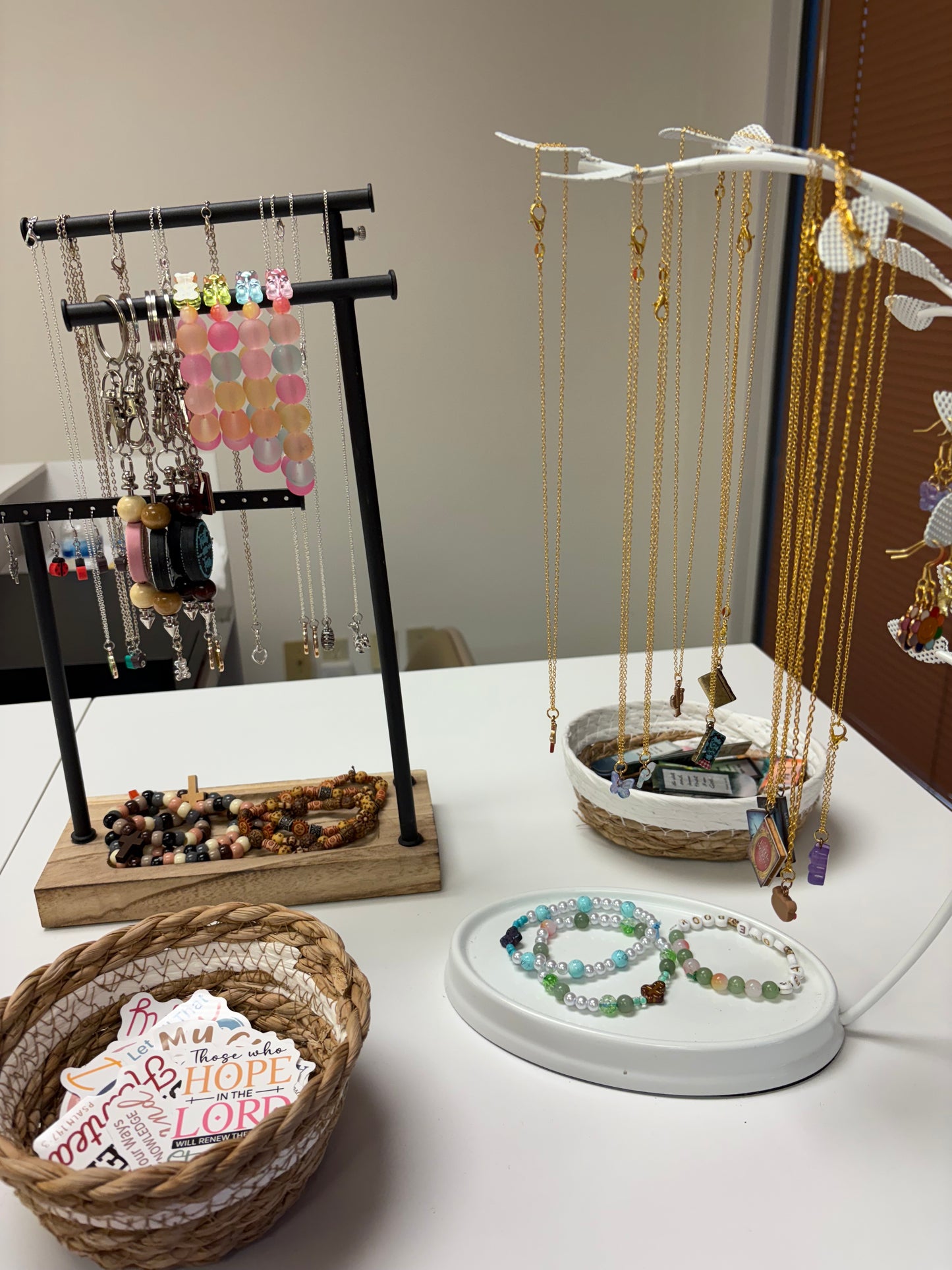 Assorted jewelry and keychains