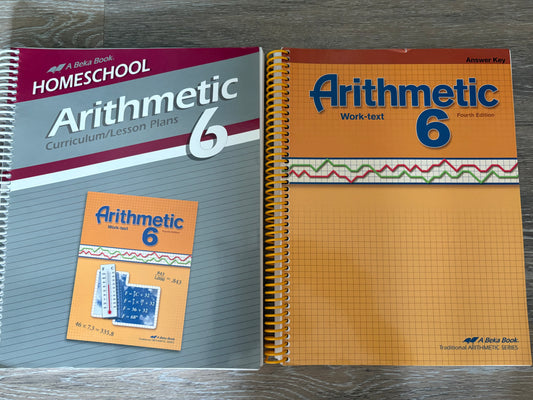 Abeka Arithmetic 6 Curriculum/Lesson Plans, Worktext Answer Key