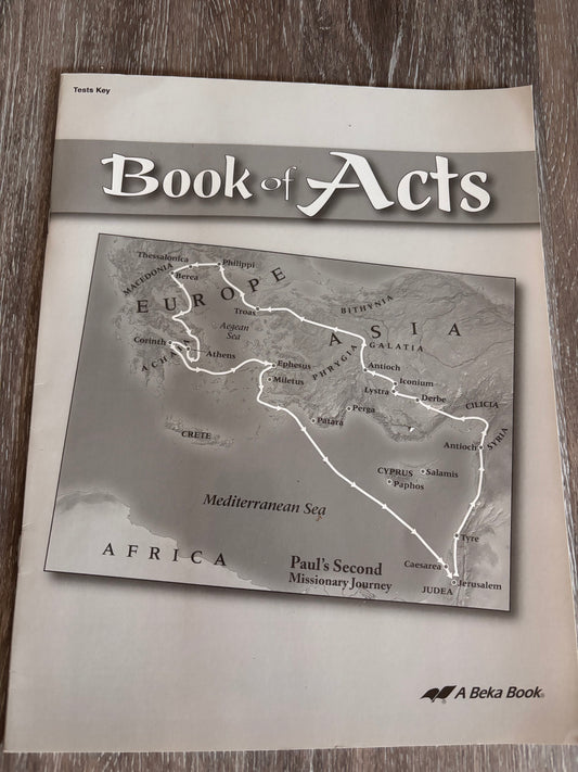 Abeka Book of Acts Test Key