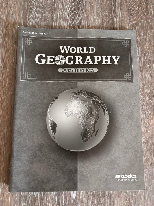 Abeka World Geography Quiz/Test Key