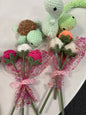 Crochet plushies and roses