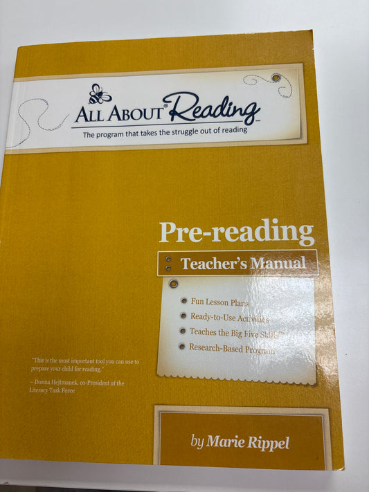 All About Reading: Pre-reading Teacher’s Manual